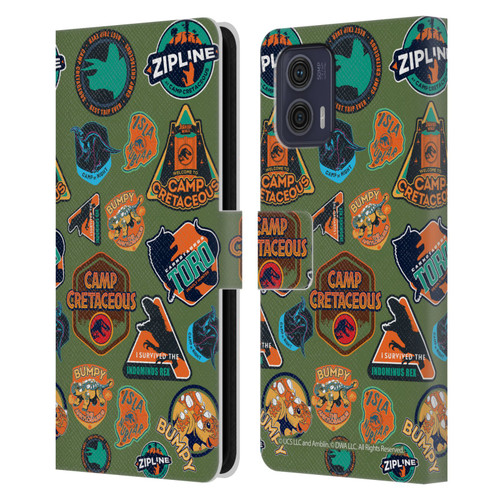 Jurassic World: Camp Cretaceous Character Art Pattern Icons Leather Book Wallet Case Cover For Motorola Moto G73 5G
