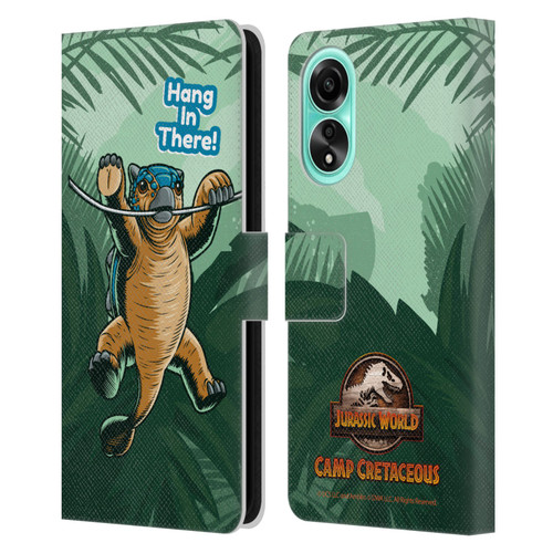Jurassic World: Camp Cretaceous Character Art Hang In There Leather Book Wallet Case Cover For OPPO A78 5G