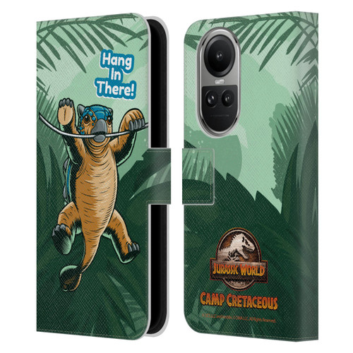 Jurassic World: Camp Cretaceous Character Art Hang In There Leather Book Wallet Case Cover For OPPO Reno10 5G / Reno10 Pro 5G