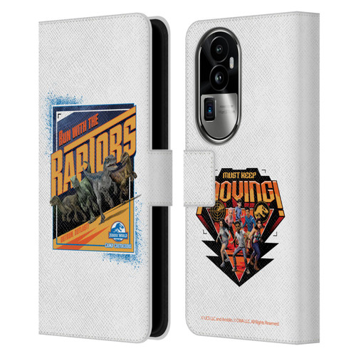 Jurassic World: Camp Cretaceous Dinosaur Graphics Run Leather Book Wallet Case Cover For OPPO Reno10 Pro+
