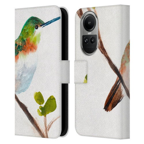 Mai Autumn Birds Hummingbird Leather Book Wallet Case Cover For OPPO Reno10 5G / Reno10 Pro 5G