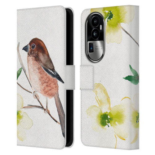 Mai Autumn Birds Dogwood Branch Leather Book Wallet Case Cover For OPPO Reno10 Pro+
