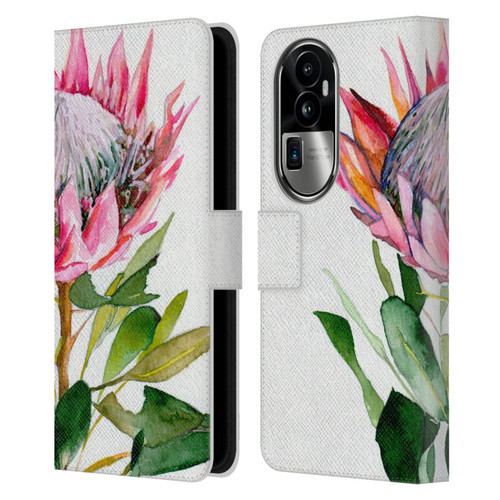 Mai Autumn Floral Blooms Protea Leather Book Wallet Case Cover For OPPO Reno10 Pro+