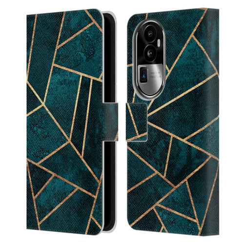 Elisabeth Fredriksson Sparkles Deep Teal Stone Leather Book Wallet Case Cover For OPPO Reno10 Pro+