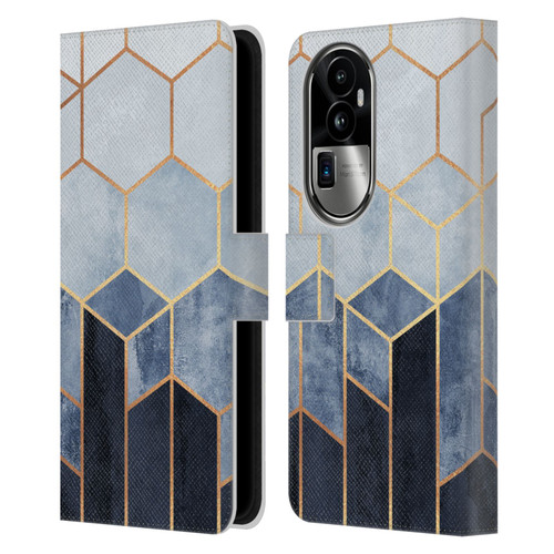 Elisabeth Fredriksson Sparkles Soft Blue Hexagons Leather Book Wallet Case Cover For OPPO Reno10 Pro+