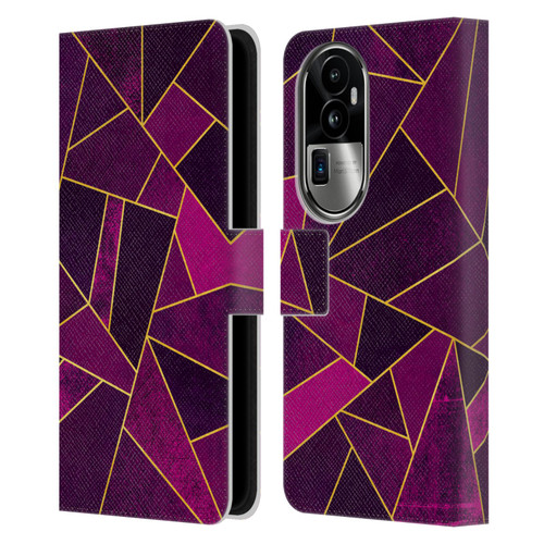 Elisabeth Fredriksson Stone Collection Purple Leather Book Wallet Case Cover For OPPO Reno10 Pro+