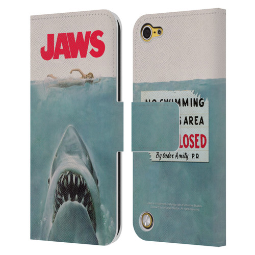 Jaws I Key Art Poster Leather Book Wallet Case Cover For Apple iPod Touch 5G 5th Gen