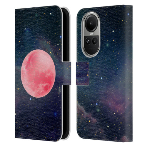 Cosmo18 Space Pink Moon Leather Book Wallet Case Cover For OPPO Reno10 5G / Reno10 Pro 5G