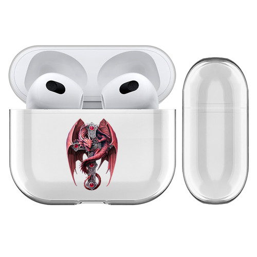 Anne Stokes Fantasy Designs Gothic Guardian Dragon Clear Hard Crystal Cover Case for Apple AirPods 3 3rd Gen Charging Case