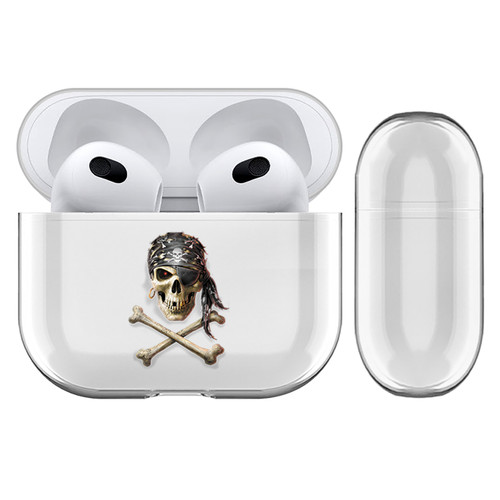 Anne Stokes Fantasy Designs Skull Pirate Clear Hard Crystal Cover Case for Apple AirPods 3 3rd Gen Charging Case