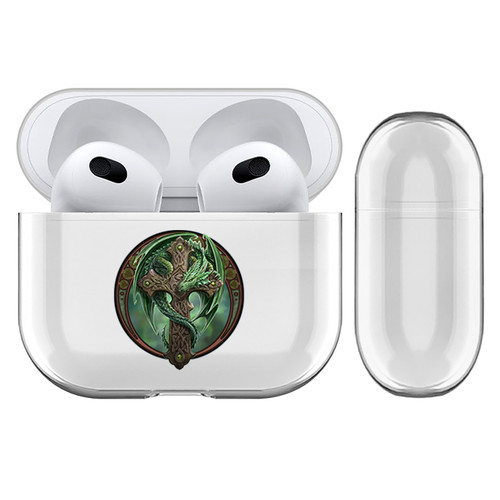 Anne Stokes Fantasy Designs Woodland Guardian Dragon Clear Hard Crystal Cover Case for Apple AirPods 3 3rd Gen Charging Case