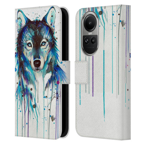 Pixie Cold Animals Ice Wolf Leather Book Wallet Case Cover For OPPO Reno10 5G / Reno10 Pro 5G