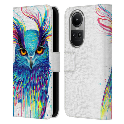 Pixie Cold Animals Into The Blue Leather Book Wallet Case Cover For OPPO Reno10 5G / Reno10 Pro 5G