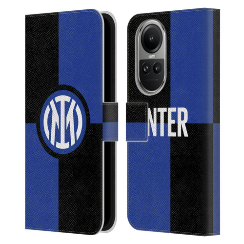 Fc Internazionale Milano Badge Flag Leather Book Wallet Case Cover For OPPO Reno10 5G / Reno10 Pro 5G