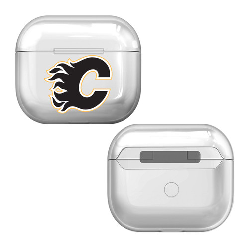 NHL Team Logo 1 Calgary Flames Clear Hard Crystal Cover Case for Apple AirPods 3 3rd Gen Charging Case