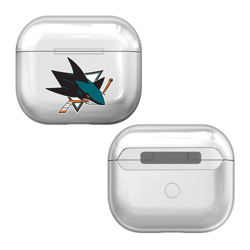 NHL Team Logo San Jose Sharks Clear Hard Crystal Cover Case for Apple AirPods 3 3rd Gen Charging Case