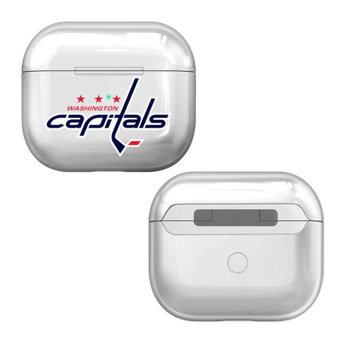 NHL Team Logo Washington Capitals Clear Hard Crystal Cover Case for Apple AirPods 3 3rd Gen Charging Case