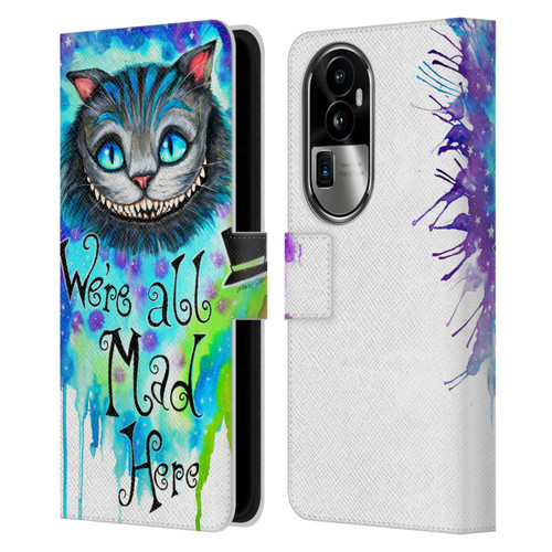 Pixie Cold Cats We Are All Mad Here Leather Book Wallet Case Cover For OPPO Reno10 Pro+