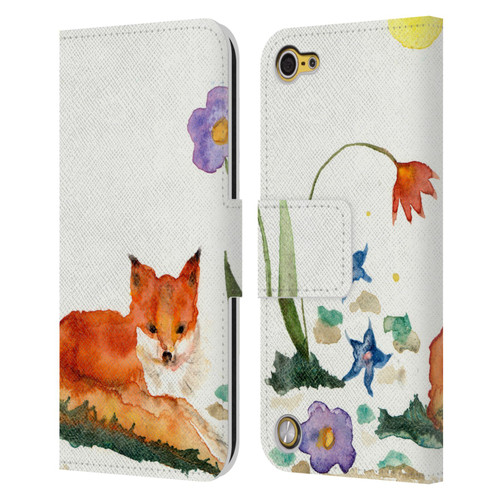 Wyanne Animals Little Fox In The Garden Leather Book Wallet Case Cover For Apple iPod Touch 5G 5th Gen