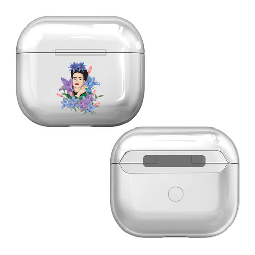 Frida Kahlo Portraits Lilies Clear Hard Crystal Cover Case for Apple AirPods 3 3rd Gen Charging Case