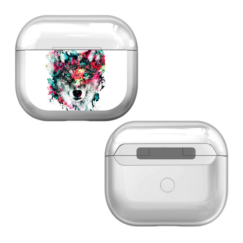 Riza Peker Artwork Wolf Clear Hard Crystal Cover Case for Apple AirPods 3 3rd Gen Charging Case