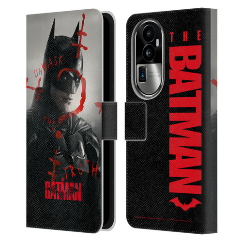 The Batman Posters Unmask The Truth Leather Book Wallet Case Cover For OPPO Reno10 Pro+