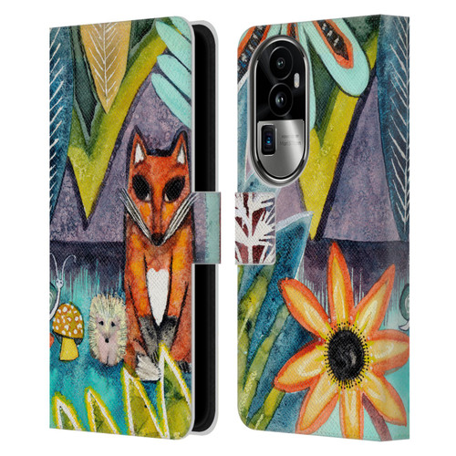 Wyanne Animals 2 Fox Leather Book Wallet Case Cover For OPPO Reno10 Pro+