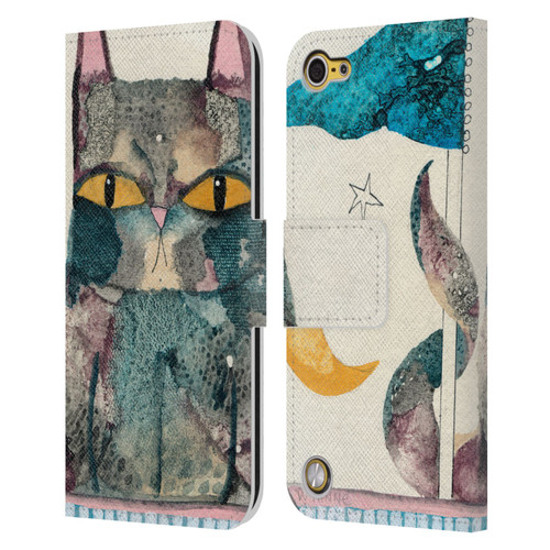Wyanne Cat By The Light Of The Moon Leather Book Wallet Case Cover For Apple iPod Touch 5G 5th Gen