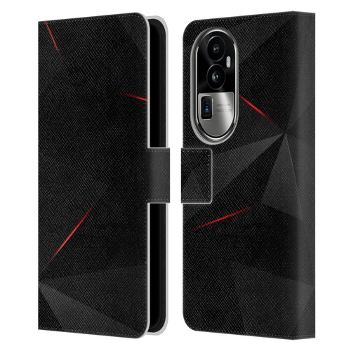 Alyn Spiller Tectonic Red Leather Book Wallet Case Cover For OPPO Reno10 Pro+