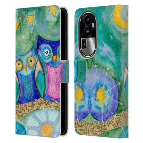 Wyanne Owl Wishing The Night Away Leather Book Wallet Case Cover For OPPO Reno10 Pro+