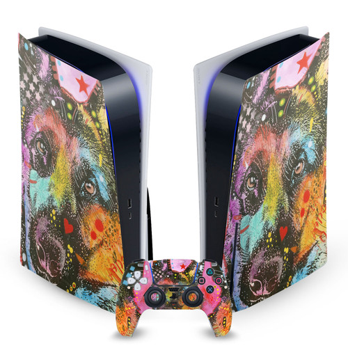 Dean Russo Animals German Shepherd Vinyl Sticker Skin Decal Cover for Sony PS5 Disc Edition Bundle