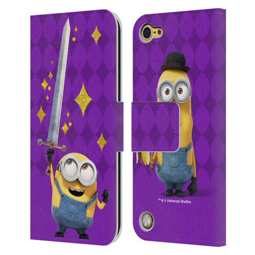 Minions Minion British Invasion Bob Sword Leather Book Wallet Case Cover For Apple iPod Touch 5G 5th Gen