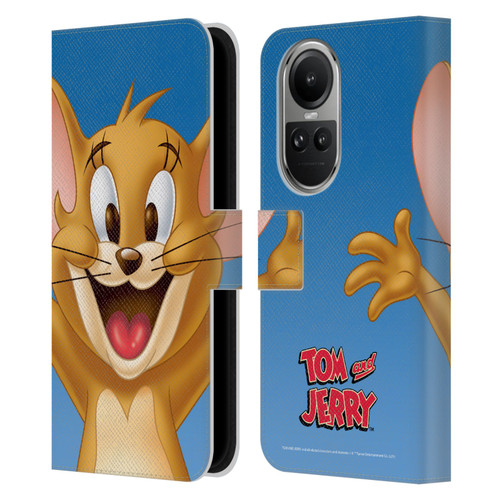 Tom and Jerry Full Face Jerry Leather Book Wallet Case Cover For OPPO Reno10 5G / Reno10 Pro 5G