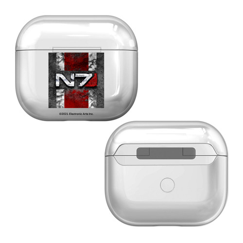 EA Bioware Mass Effect Graphics N7 Logo Distressed Clear Hard Crystal Cover Case for Apple AirPods 3 3rd Gen Charging Case