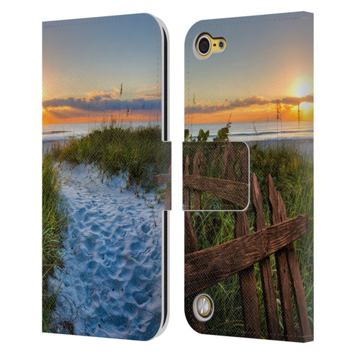 Celebrate Life Gallery Beaches Sandy Trail Leather Book Wallet Case Cover For Apple iPod Touch 5G 5th Gen