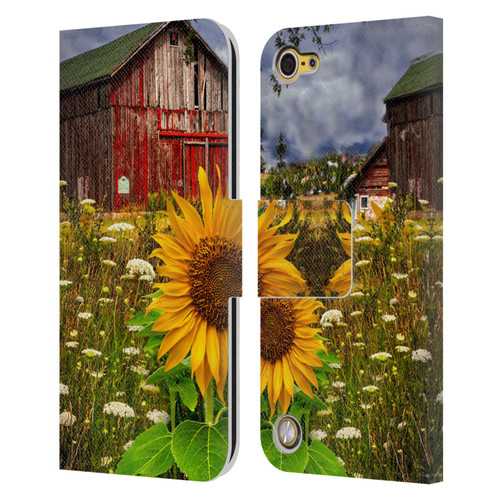 Celebrate Life Gallery Florals Barn Meadow Flowers Leather Book Wallet Case Cover For Apple iPod Touch 5G 5th Gen