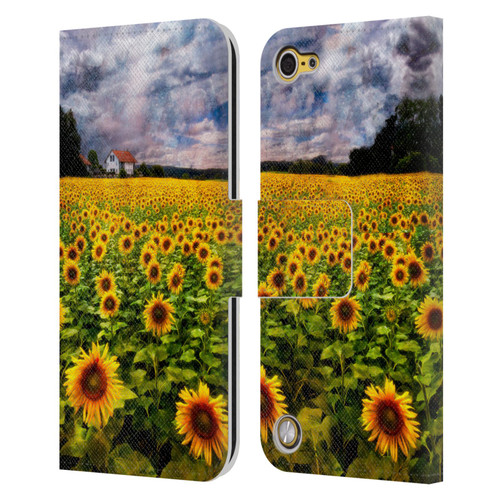 Celebrate Life Gallery Florals Dreaming Of Sunflowers Leather Book Wallet Case Cover For Apple iPod Touch 5G 5th Gen