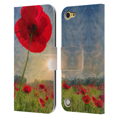 Celebrate Life Gallery Florals Red Flower Leather Book Wallet Case Cover For Apple iPod Touch 5G 5th Gen