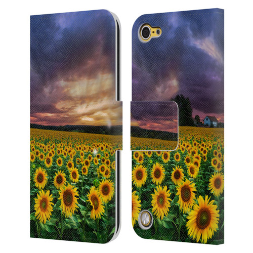 Celebrate Life Gallery Florals Stormy Sunrise Leather Book Wallet Case Cover For Apple iPod Touch 5G 5th Gen