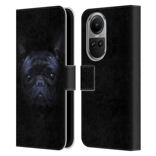 Klaudia Senator French Bulldog 2 Darkness Leather Book Wallet Case Cover For OPPO Reno10 5G / Reno10 Pro 5G