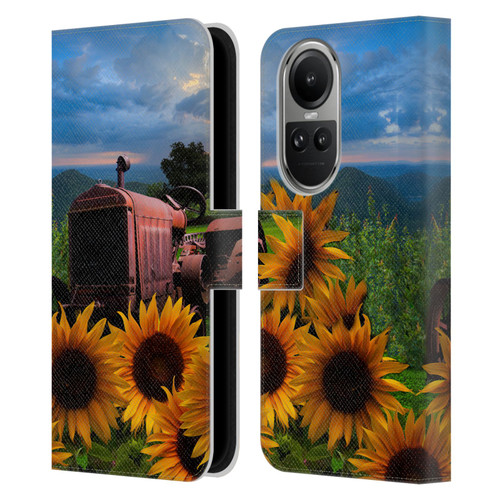 Celebrate Life Gallery Florals Tractor Heaven Leather Book Wallet Case Cover For OPPO Reno10 5G / Reno10 Pro 5G