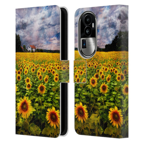 Celebrate Life Gallery Florals Dreaming Of Sunflowers Leather Book Wallet Case Cover For OPPO Reno10 Pro+