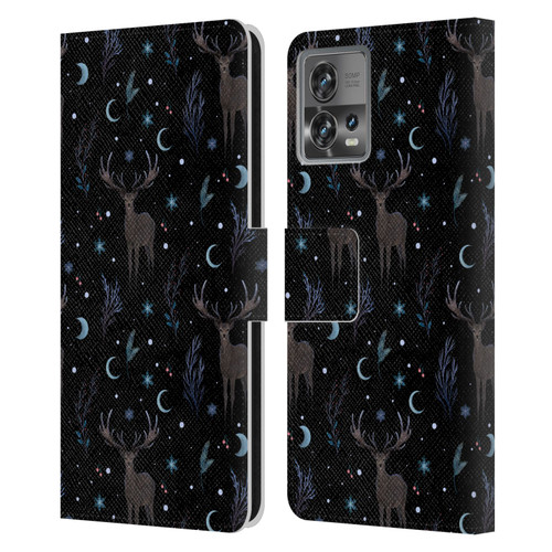 Episodic Drawing Art Winter Deer Pattern Leather Book Wallet Case Cover For Motorola Moto Edge 30 Fusion