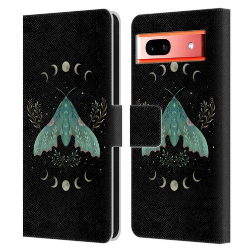 Episodic Drawing Illustration Animals Luna And Moth Leather Book Wallet Case Cover For Google Pixel 7a