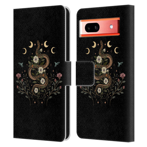 Episodic Drawing Illustration Animals Serpent Spell Leather Book Wallet Case Cover For Google Pixel 7a