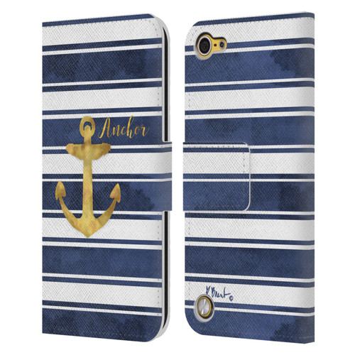 Paul Brent Nautical Anchor Leather Book Wallet Case Cover For Apple iPod Touch 5G 5th Gen
