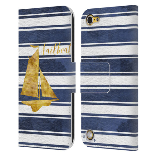 Paul Brent Nautical Sailboat Leather Book Wallet Case Cover For Apple iPod Touch 5G 5th Gen