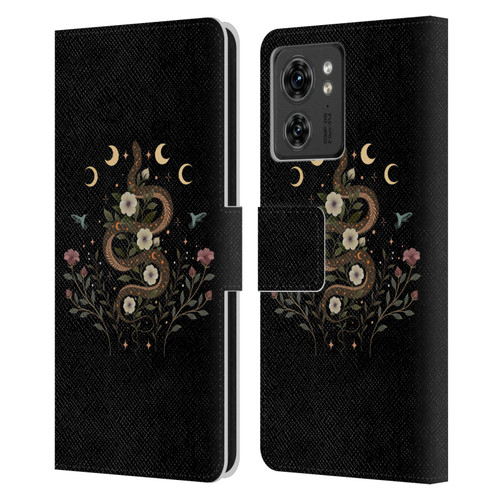 Episodic Drawing Illustration Animals Serpent Spell Leather Book Wallet Case Cover For Motorola Moto Edge 40