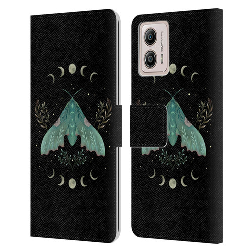 Episodic Drawing Illustration Animals Luna And Moth Leather Book Wallet Case Cover For Motorola Moto G53 5G