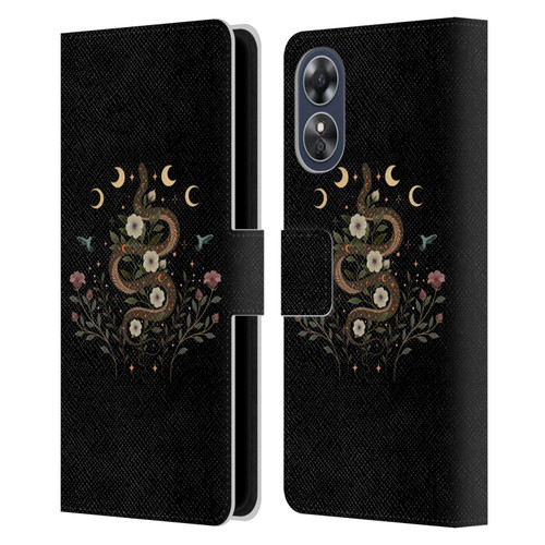 Episodic Drawing Illustration Animals Serpent Spell Leather Book Wallet Case Cover For OPPO A17